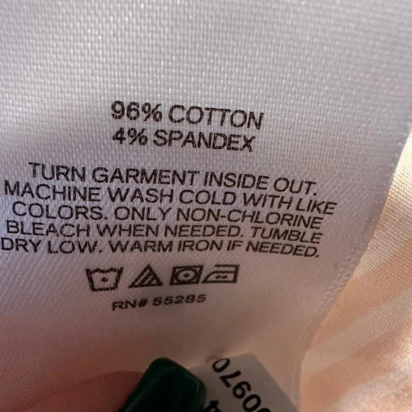 Express one shoulder poplin pink white stripe shirt - Picture 6 of 6